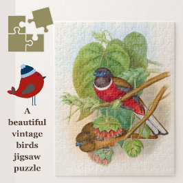 Mooie vogels, kleurrijke illustratie legpuzzel