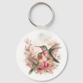 Mooie vogels met bloemen sleutelhanger (Achterkant)