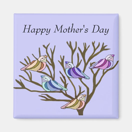 Mooie vogels Moederdag Magneet (Voorkant)