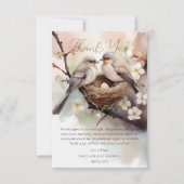 Mooie Vogels Nesten Party Neutraal Baby shower Bedankkaart (Voorkant)