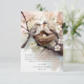 Mooie Vogels Nesten Party Neutraal Baby shower Bedankkaart (Staand voorkant)