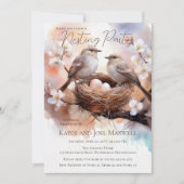 Mooie Vogels Nesting Party Twins Baby shower Kaart (Voorkant)