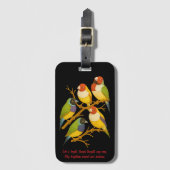 Mooie vogels op de tak bagagelabel (Voorkant (verticaal))