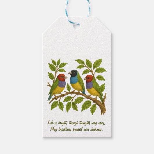 Mooie vogels op de tak cadeaulabel (Voorkant)