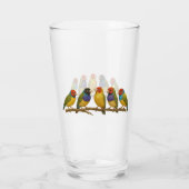 Mooie vogels op de tak glas (Achterkant)