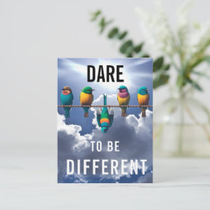 Mooie vogels op een draad durven briefkaart