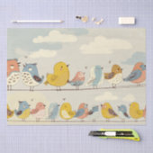Mooie vogels op een draad tissuepapier (Craft)