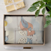 Mooie vogels op een draad tissuepapier (Geschenk)