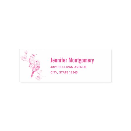 Mooie Vogels op een Tree Branch Adres Zelfinktende Stempel (Design)