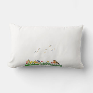 Mooie vogels & wilde bloemen kussen | Kleurrijke v