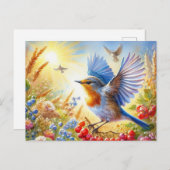 Mooie vogels Zomerlandschap 3 Briefkaart (Voorkant / Achterkant)