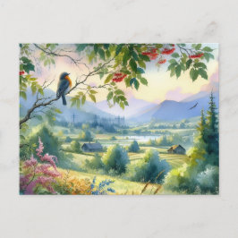 Mooie vogels Zomerlandschap 4 Briefkaart