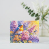 Mooie vogels Zomerlandschap 6 Briefkaart (Staand voorkant)