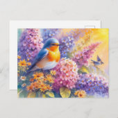 Mooie vogels Zomerlandschap 6 Briefkaart (Voorkant / Achterkant)