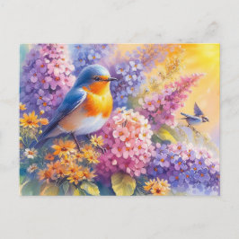 Mooie vogels Zomerlandschap 6 Briefkaart