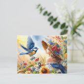 Mooie vogels Zomerlandschap 8 Briefkaart (Staand voorkant)