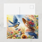 Mooie vogels Zomerlandschap 8 Briefkaart (Voorkant / Achterkant)
