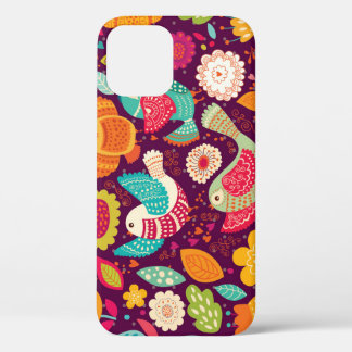 Mooie vogeltjes, bloemetjes, artistiek poster Case-Mate iPhone case