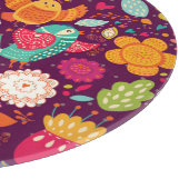 Mooie vogeltjes, bloemetjes, artistiek poster snijplank (Hoek)