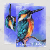 Mooie vogeltrek van Kingfisher - Happy Birthday (Voorkant / Achterkant)