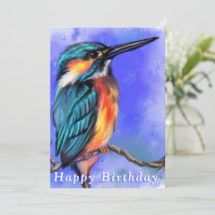 Mooie vogeltrek van Kingfisher - Happy Birthday