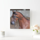 Mooie volgroeide arabische hengst vierkante klok (Huis)