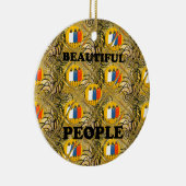 Mooie volken Afrikaanse traditionele bewegingskleu Keramisch Ornament (Rechts)