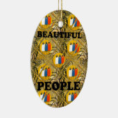 Mooie volken Afrikaanse traditionele bewegingskleu Keramisch Ornament (Rechts)