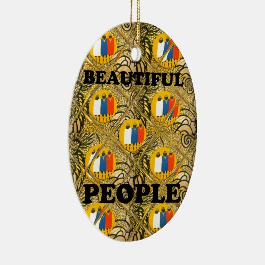 Mooie volken Afrikaanse traditionele bewegingskleu Keramisch Ornament (Rechts)