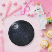 Mooie, Volle Maan en Sterren, op maat Papieren Bordje (Feest)