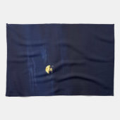 Mooie volle maan in Midnight Blue Clouds Theedoek (Horizontaal)