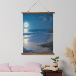 Mooie Volle Maan Ocean Art Hangend Wandkleed