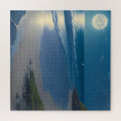 Mooie Volle Maan Ocean Art Legpuzzel (Horizontaal)