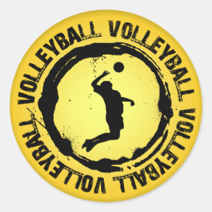 Mooie volleybalzegel (mannelijk) ronde sticker