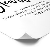 Mooie voorgeschiedenis in ons hart, zwarte herdenk poster (Hoek)