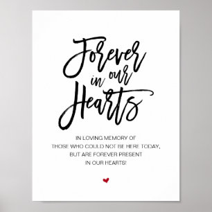 Mooie voorgeschiedenis in ons hart, zwarte herdenk poster