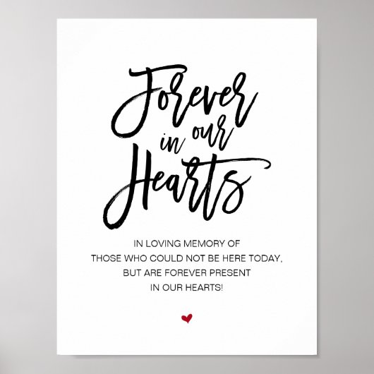 Mooie voorgeschiedenis in ons hart, zwarte herdenk poster (Voorkant)