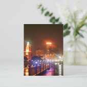 Mooie Voorziening, RI-stad 's nachts. Briefkaart (Staand voorkant)