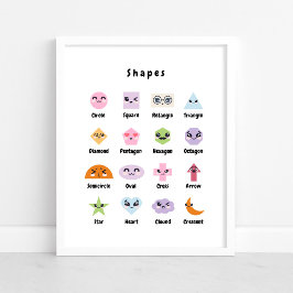 Mooie Vormen Peuteronderwijs | Mooie Pastel Vormen Poster