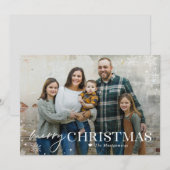 Mooie Vorst Kerstmis Fotokaart Feestdagenkaart (Voorkant / Achterkant)