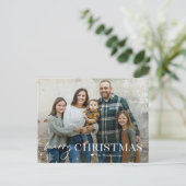 Mooie Vorst Kerstmis Fotokaart Feestdagenkaart (Staand voorkant)