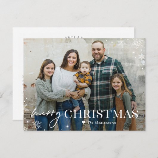 Mooie Vorst Prettig Kerstmis Fotokaart Feestdagenkaart (Voorkant / Achterkant)