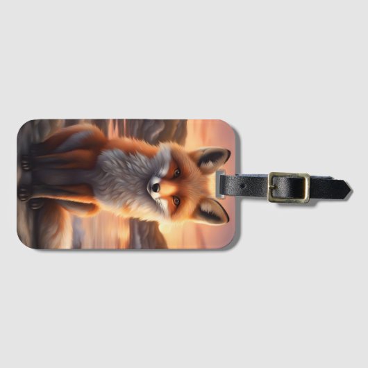 Mooie vos bagagelabel (Voorkant (horizontaal))