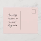 Mooie Vos Bruiloft Bloemenmeisje Aanzoek Aankondigingskaart (Achterkant)