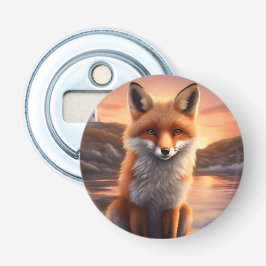 Mooie vos button flesopener