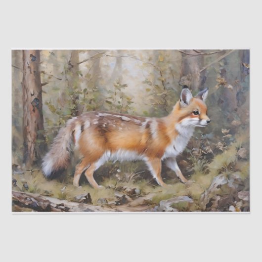 Mooie Vos Decoupage Tissuepapier (Voorkant)
