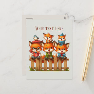 Mooie vos dierenvrienden ansichtkaart briefkaart