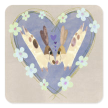 Mooie vos en winterkaart sticker