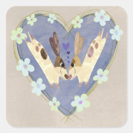 Mooie vos en winterkaart sticker