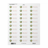Mooie Vos Groene Krans Rode Script Retouradres Etiket (Full Sheet)
